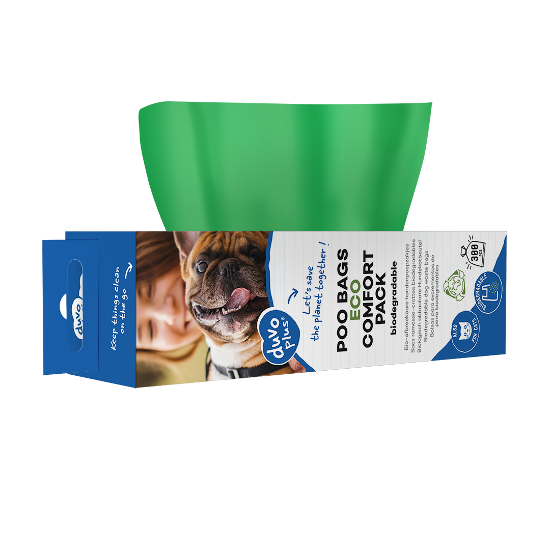 Poo bags eco biodegradable comfort pack green - Product shot