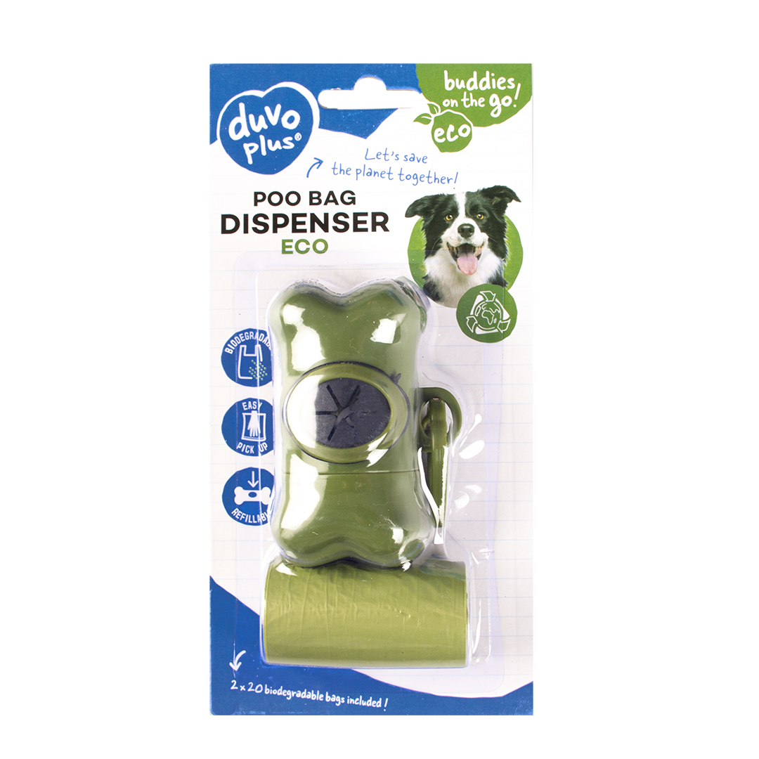 Poo bag dispenser bone eco green - Verpakkingsbeeld