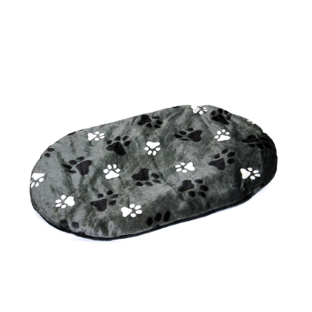 Oval cushion with paw print grey - <Product shot>