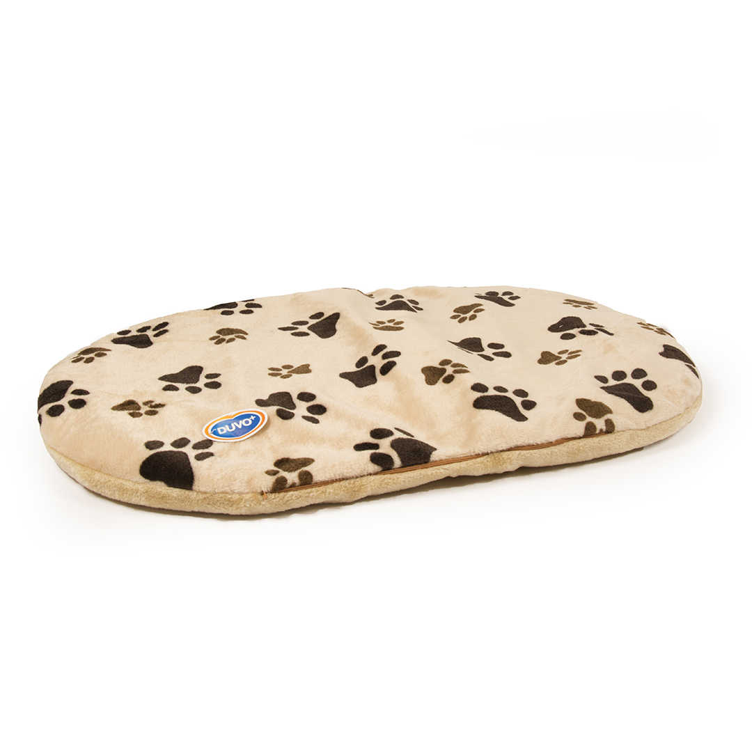 Oval cushion with paw print beige - <Product shot>