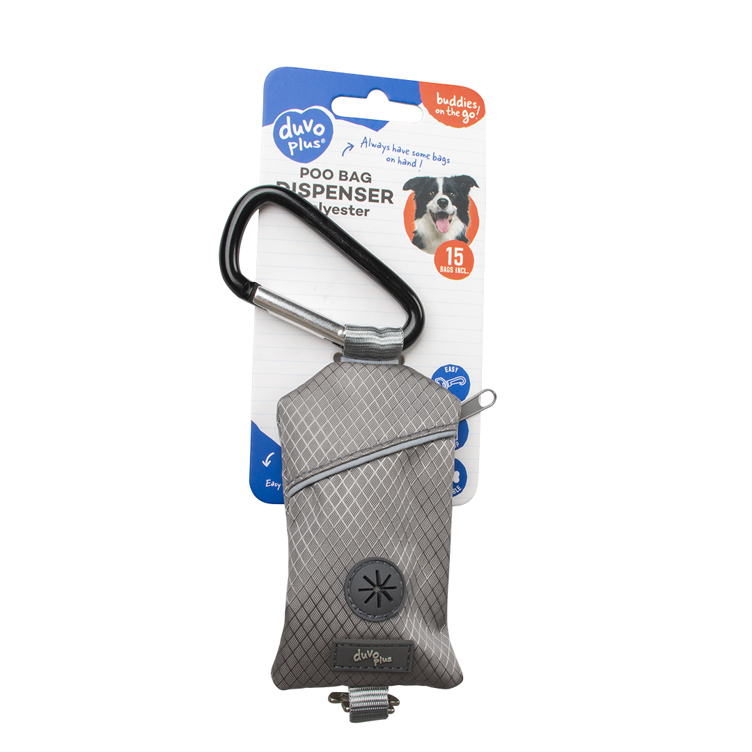 Poo bag dispenser polyester grey - Verpakkingsbeeld