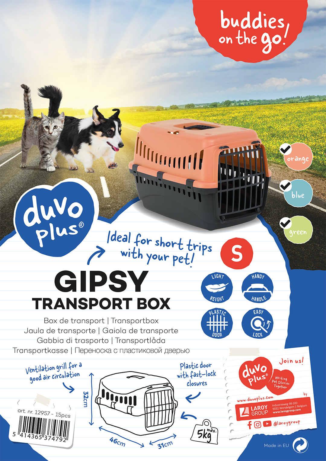 Gipsy box de transport porte en plastic couleurs mélangées - Verpakkingsbeeld