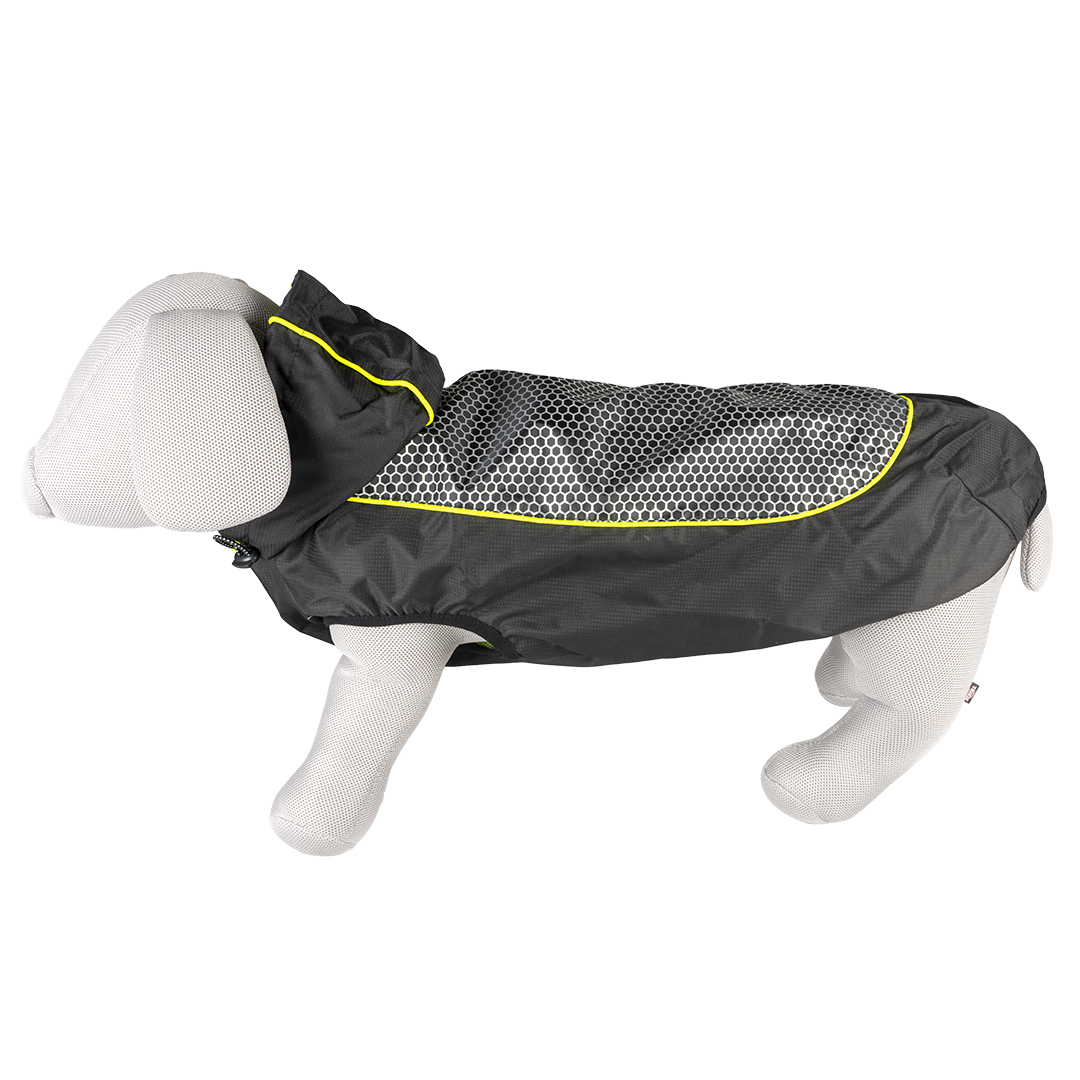 Dog raincoat hi vis sporty black/yellow - Detail 1