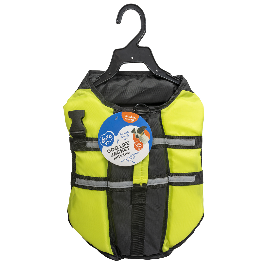 Dog life jacket hi vis marine black/yellow - Verpakkingsbeeld