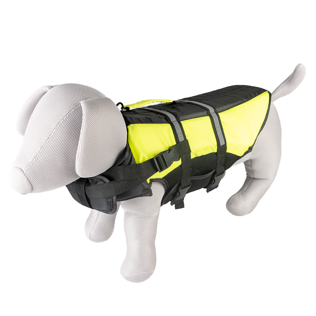 Dog life jacket hi vis marine black/yellow - <Product shot>