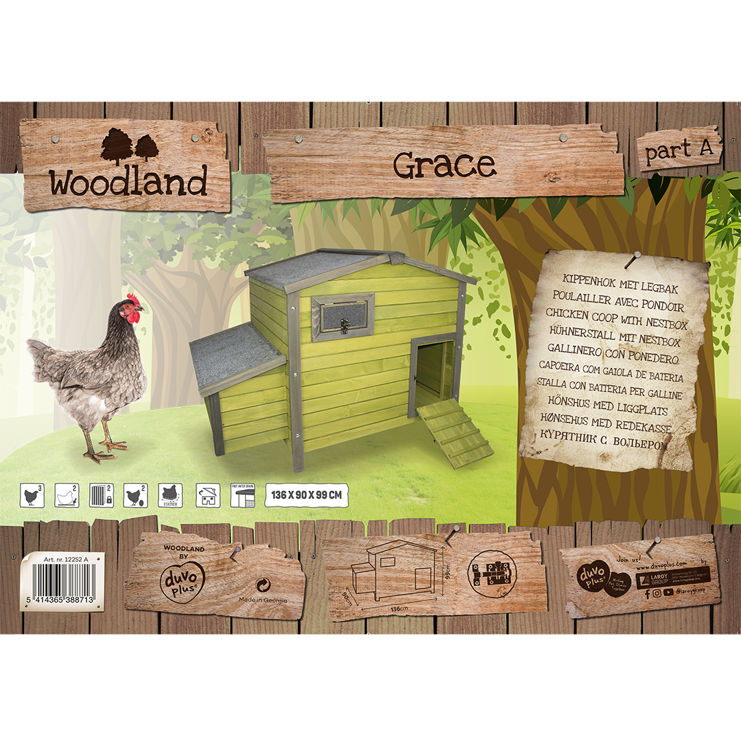 Woodland chicken coop grace green - Verpakkingsbeeld