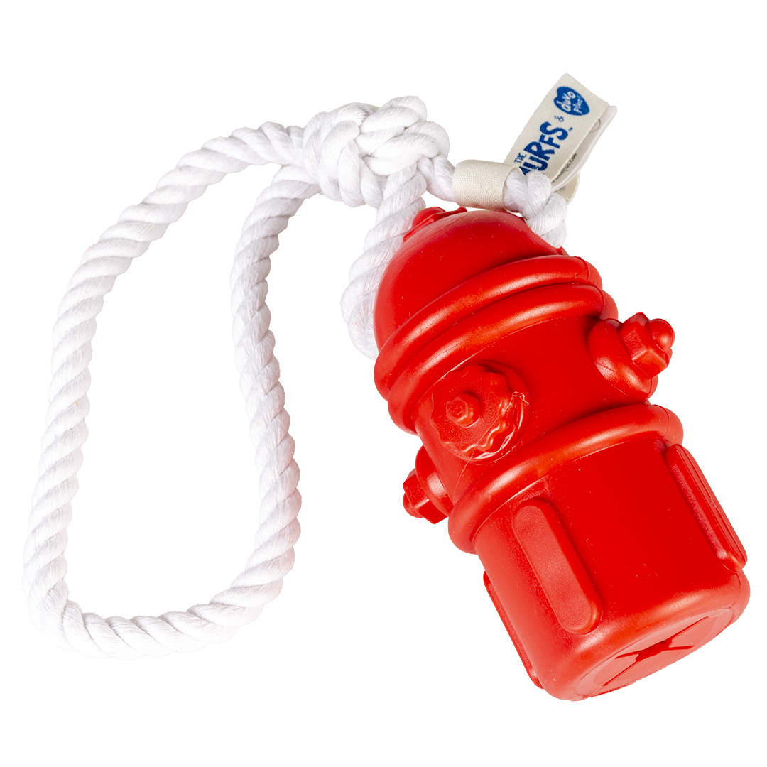 Fire brigade smurfs rubber treat toy red - Product shot