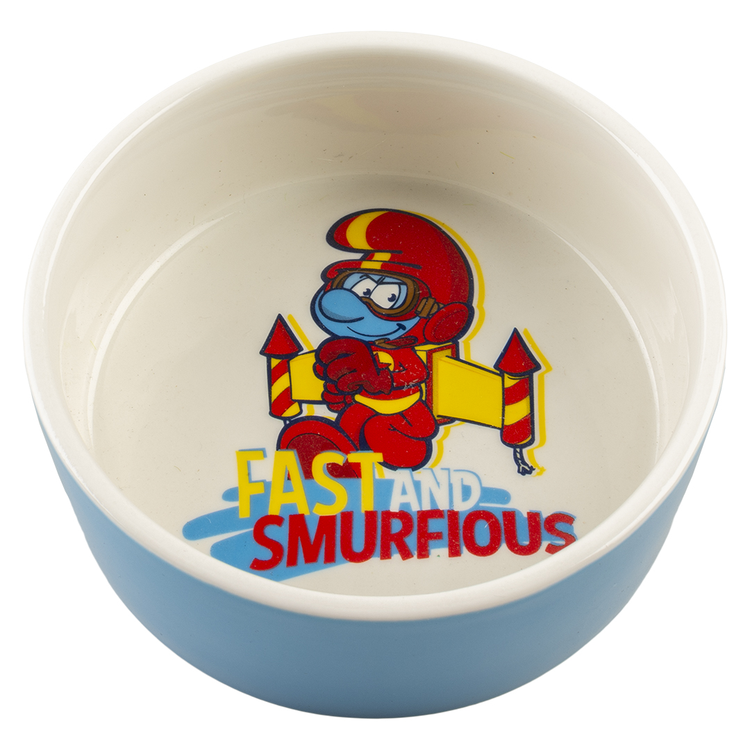 Jeptpack smurf feeding bowl white/blue - Product shot