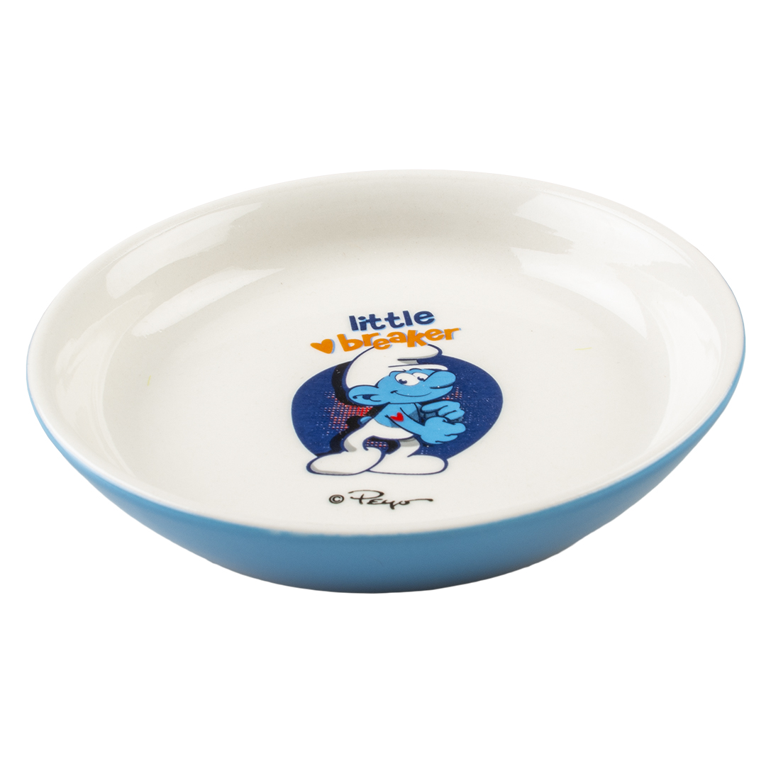Hefty smurf low feeding bowl white/blue - Product shot