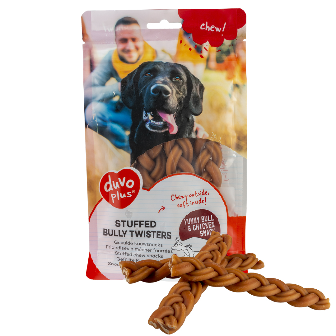 Chew! gevulde bully twisters bruin - Product shot