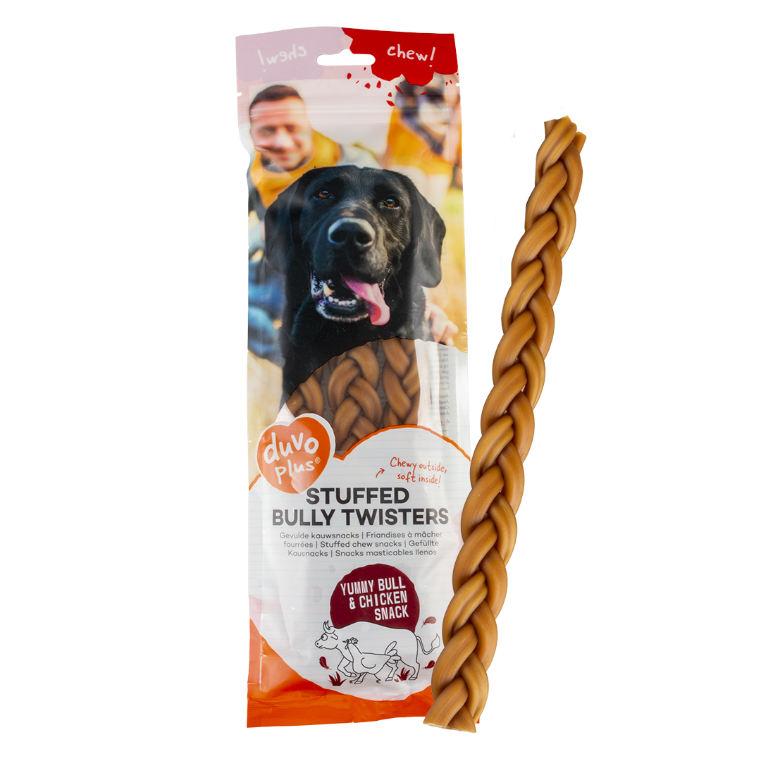 Chew! gevulde bully twisters bruin - Product shot