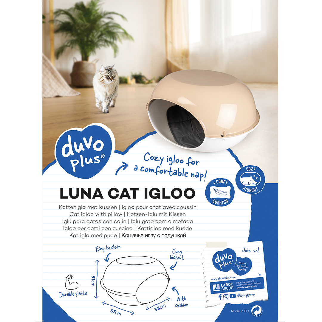 Luna igloo pour chat avec coussin mocaccino - Verpakkingsbeeld
