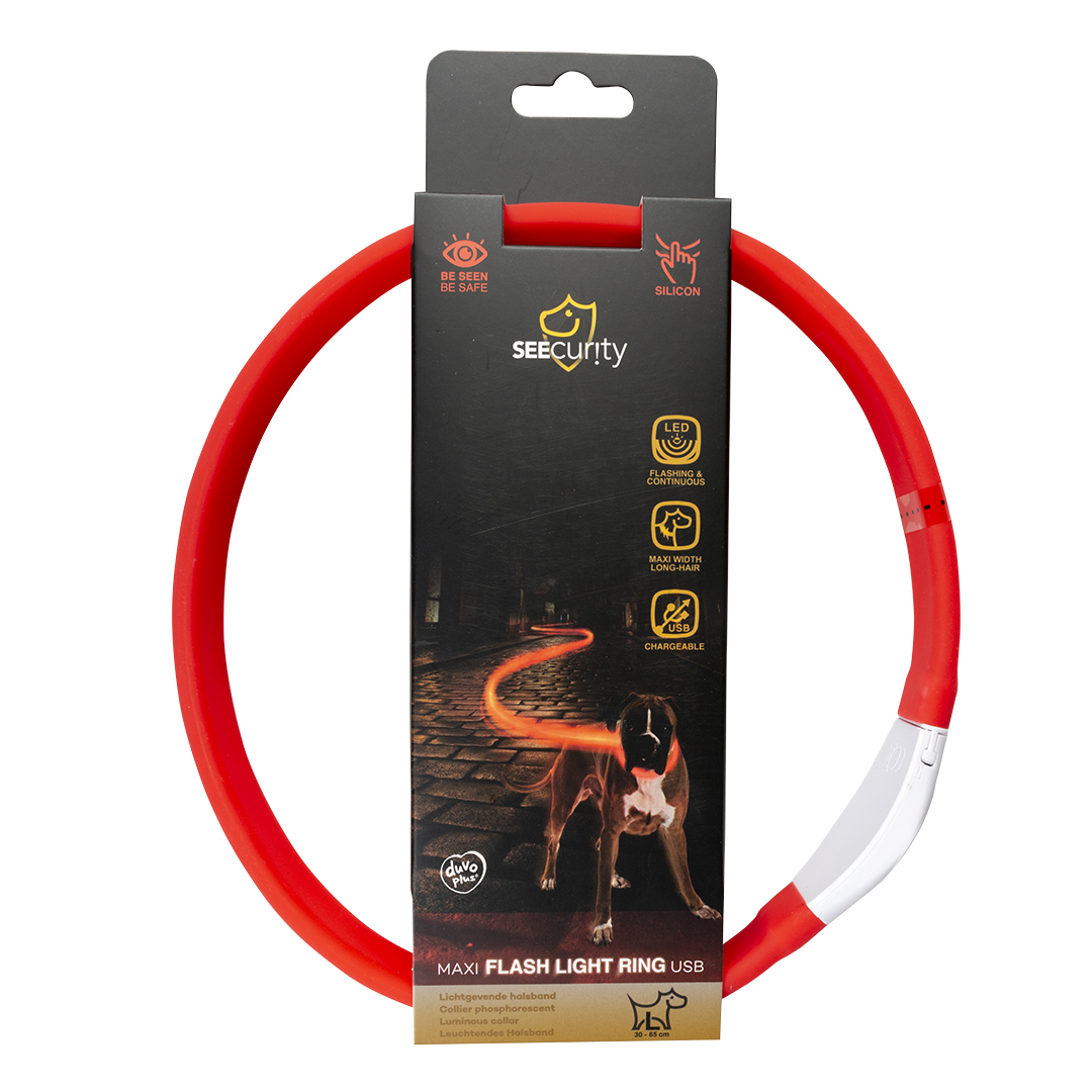 Flash light ring maxi usb silicon rood - Verpakkingsbeeld