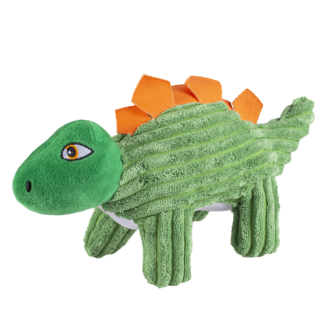 Plush dino stegosaurus corduroy green - Product shot