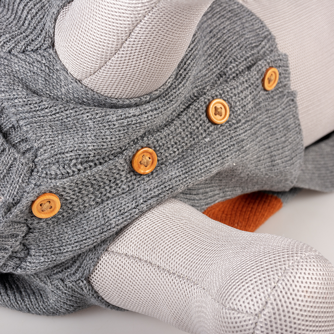 Dog sweater cozy grey/orange - Detail 3