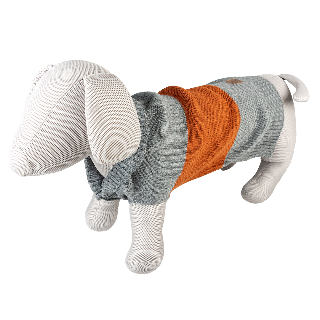 Dog sweater cozy grey/orange - <Product shot>