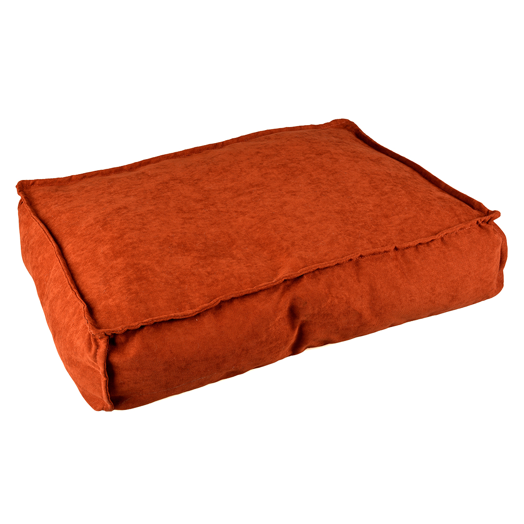 Cushion rectangular copper red/white - <Product shot>