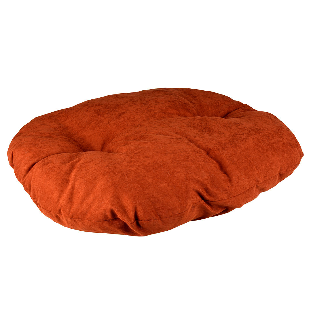 Cushion oval velvet copper red/white - <Product shot>