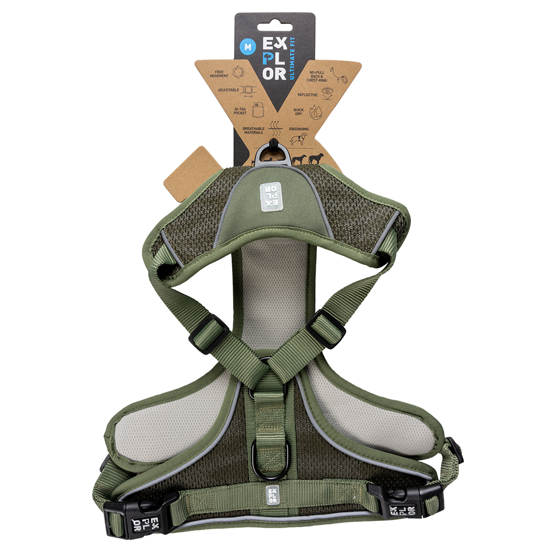 Ultimate fit no-pull harness classic undercover green - Verpakkingsbeeld