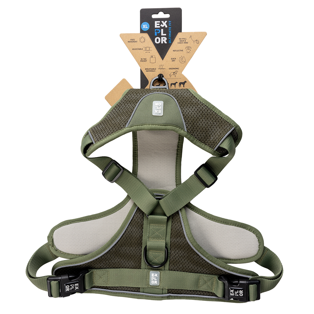 Ultimate fit no-pull harness classic undercover green - Verpakkingsbeeld