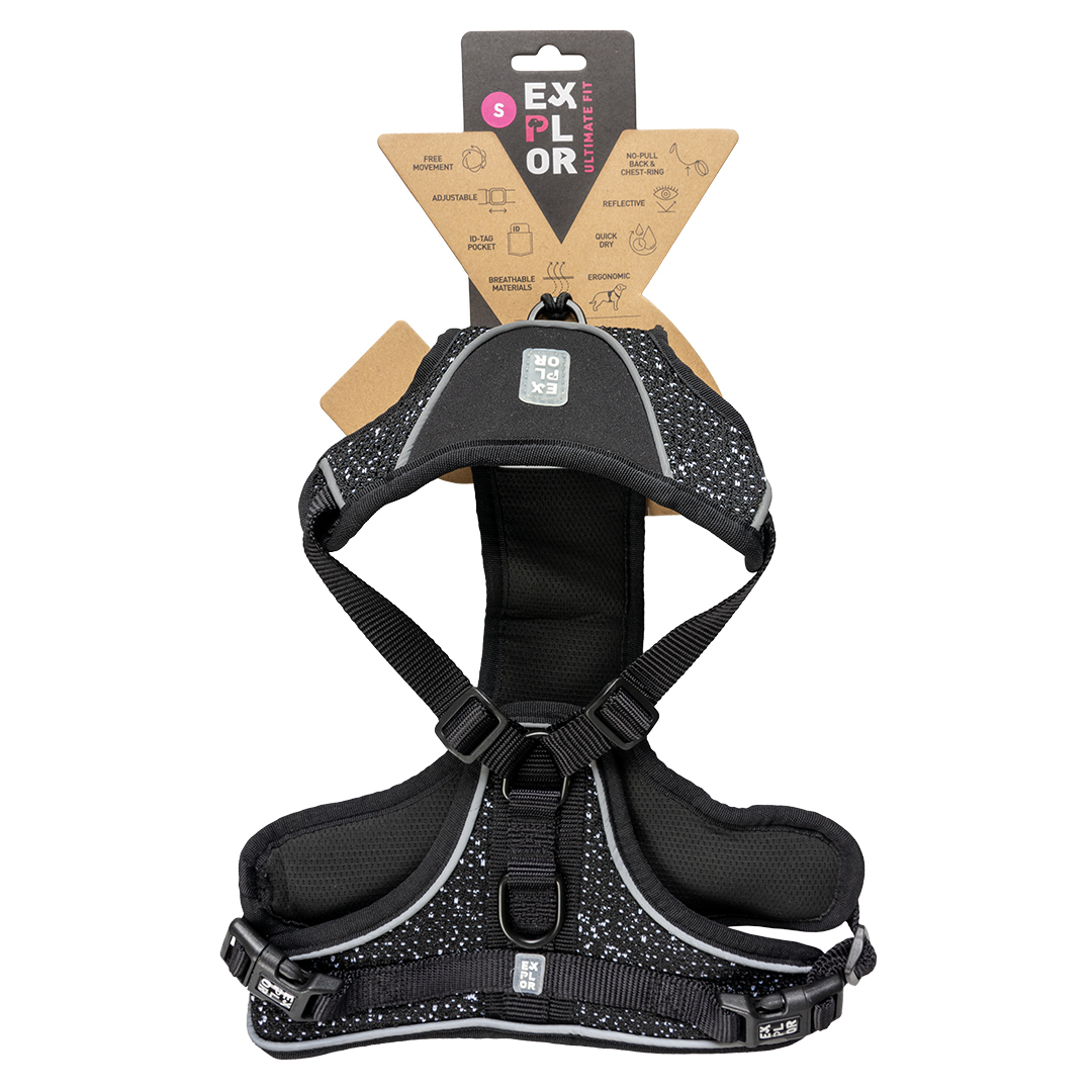 Ultimate fit no-pull harness fashion granite black - Verpakkingsbeeld
