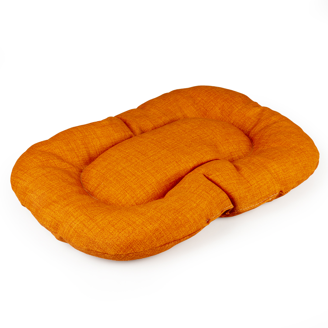 Oval cushion sewn tangerine orange - <Product shot>
