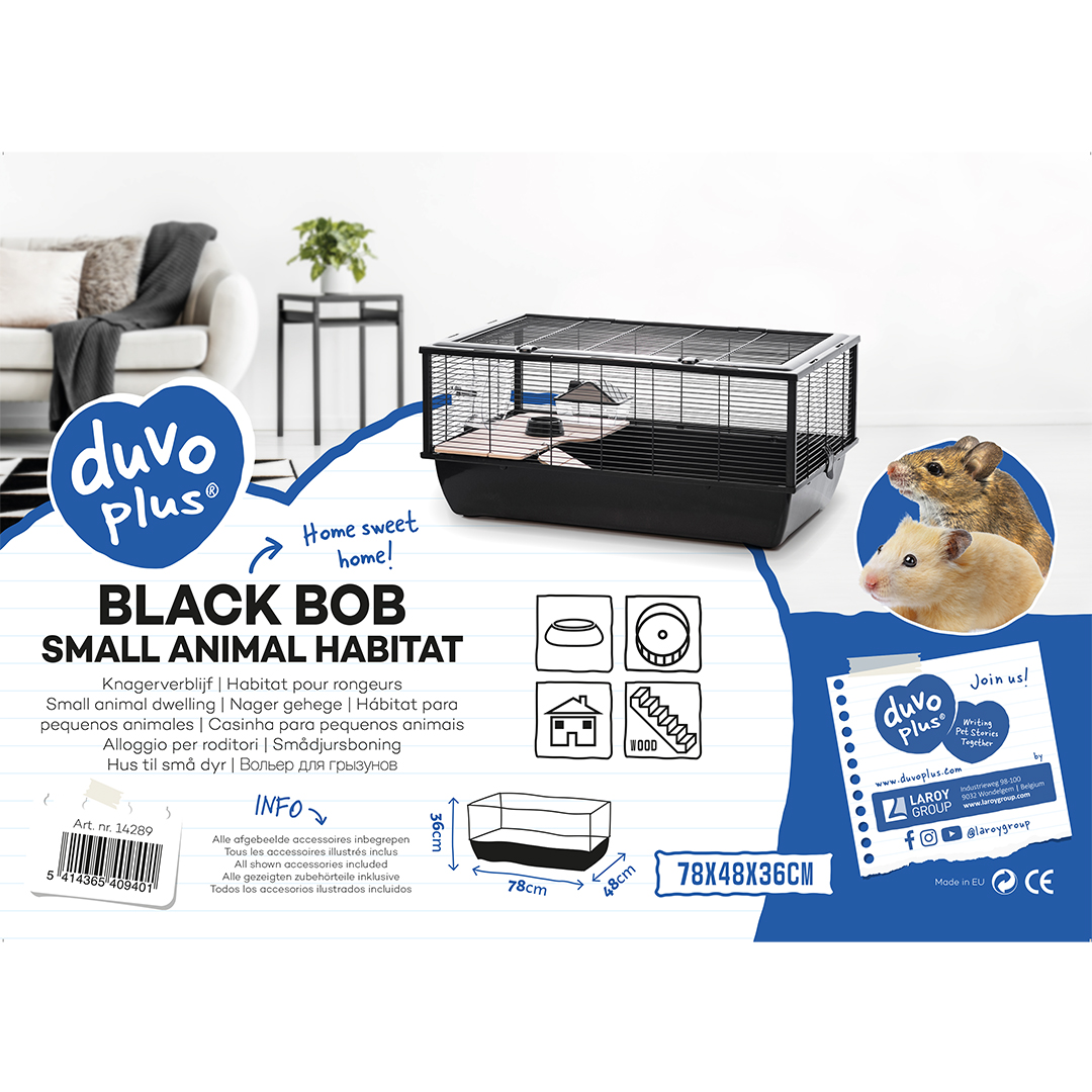 Small animal habitat black bob black - Verpakkingsbeeld
