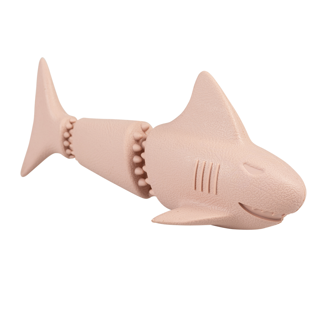 Eco rubber shark snack dispenser pink - Product shot