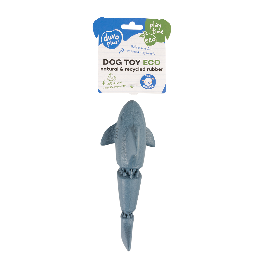 Distributeur requin caoutchouc en eco bleu - Verpakkingsbeeld