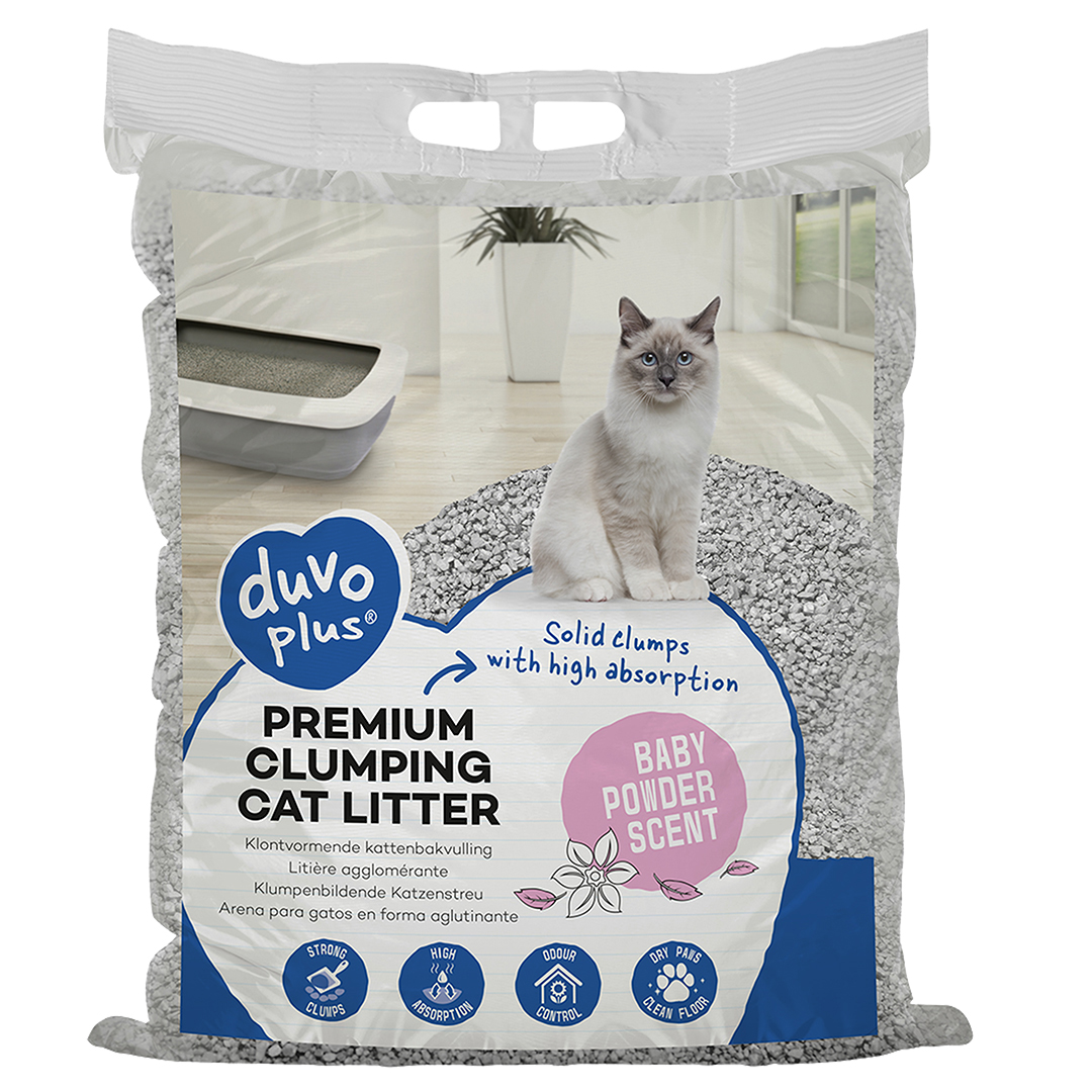 Premium clumping cat litter baby powder scent - Product shot