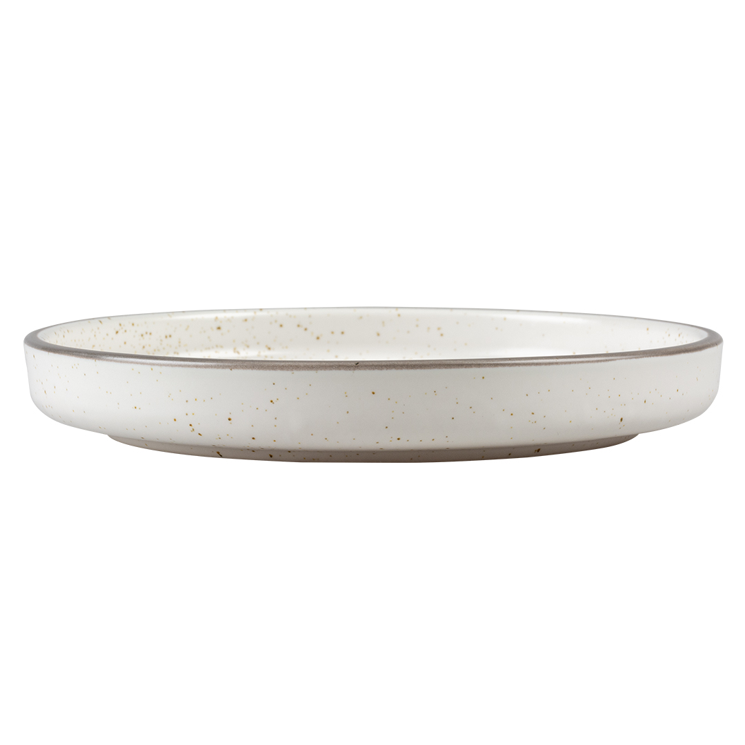 Assiette stone speckle blanc - Facing