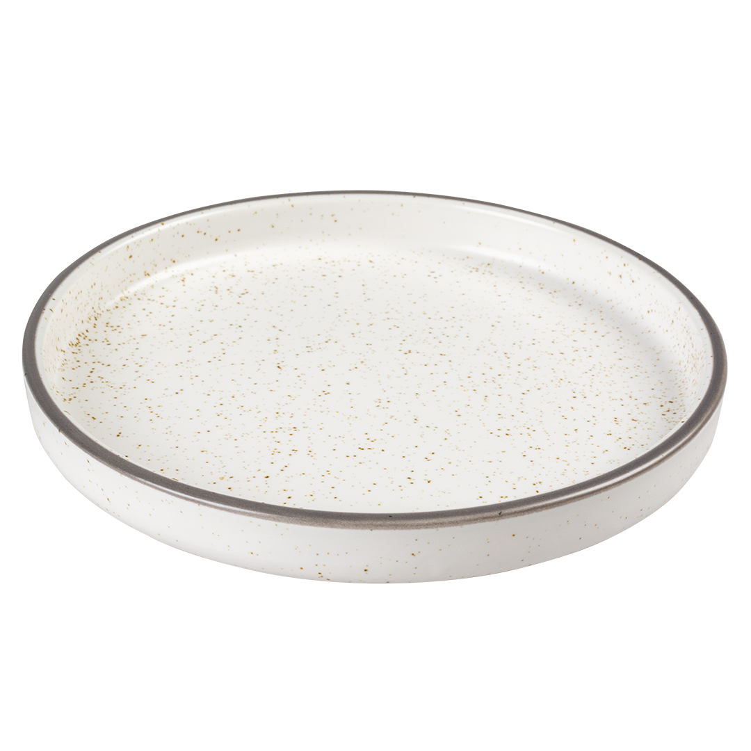 Assiette stone speckle blanc - Product shot