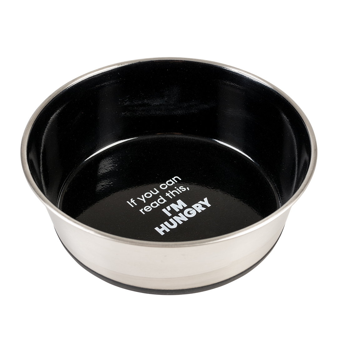 Eetkom brushed fix i'm hungry zwart - <Product shot>