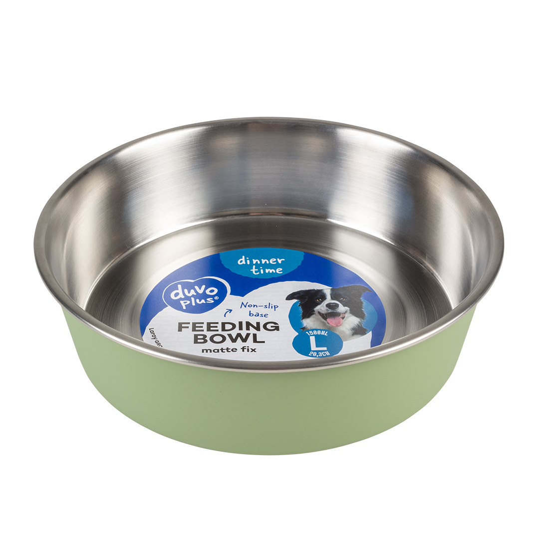 Feeding bowl matte fix green - Verpakkingsbeeld