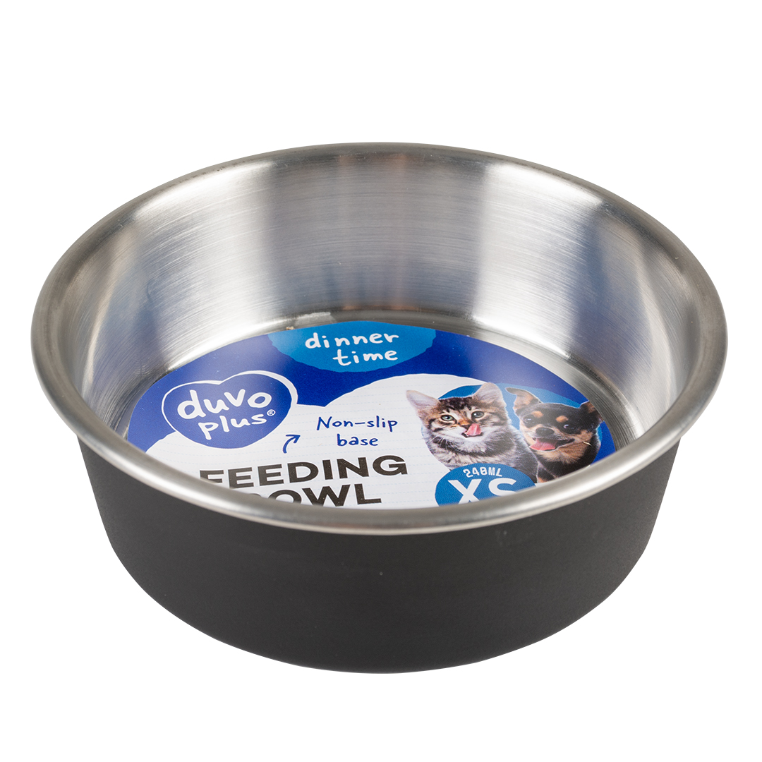 Feeding bowl matte fix black - Verpakkingsbeeld