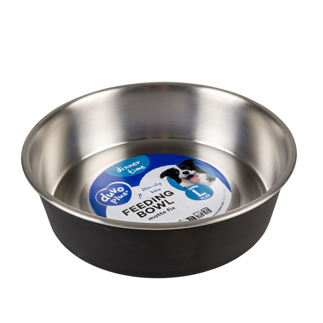 Feeding bowl matte fix black - Verpakkingsbeeld