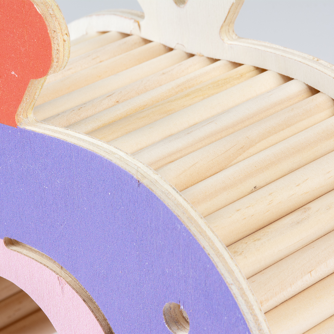 Knaagdieren houten speelhuis tv meerkleurig - Detail 1