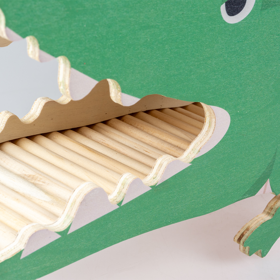 Knaagdieren houten speelhuis krokodil meerkleurig - Detail 1