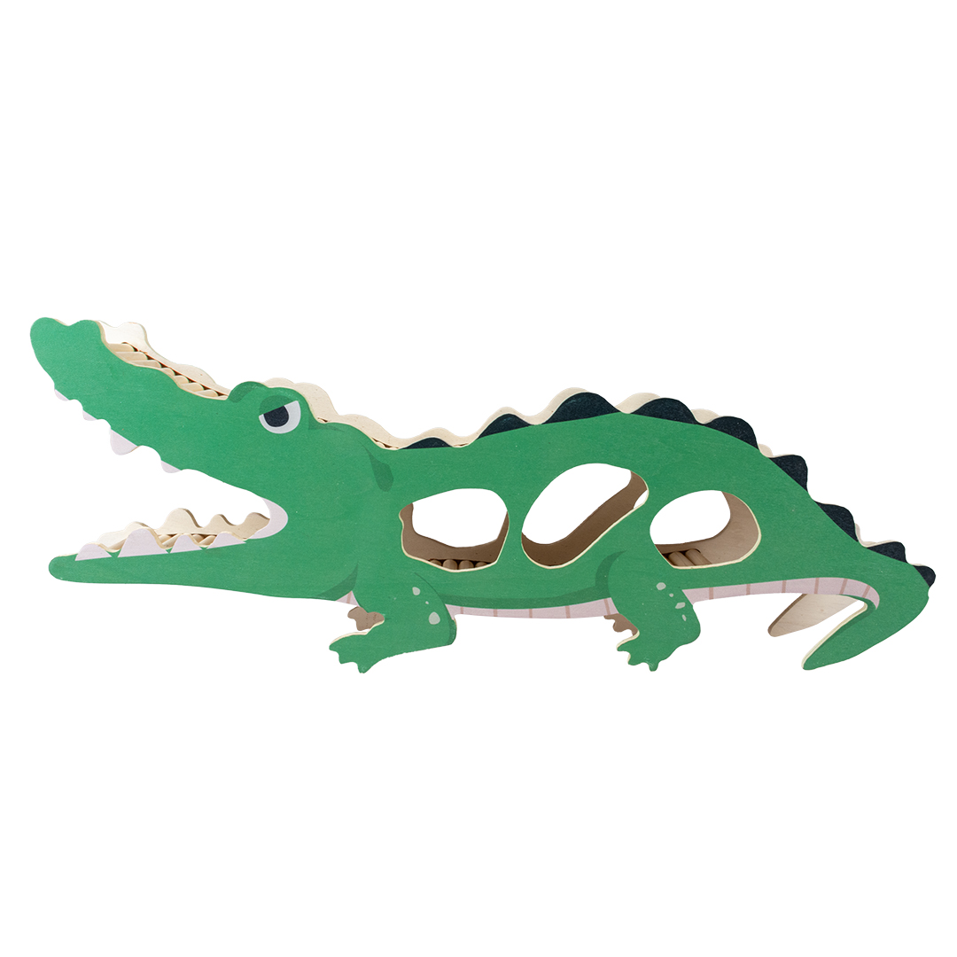 Small animal wooden play house crocodile multicolour - Facing