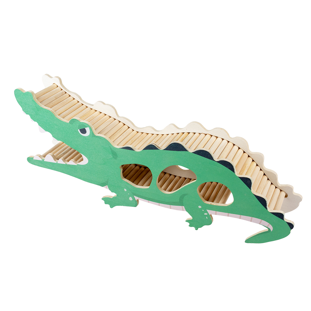 Knaagdieren houten speelhuis krokodil meerkleurig - Product shot