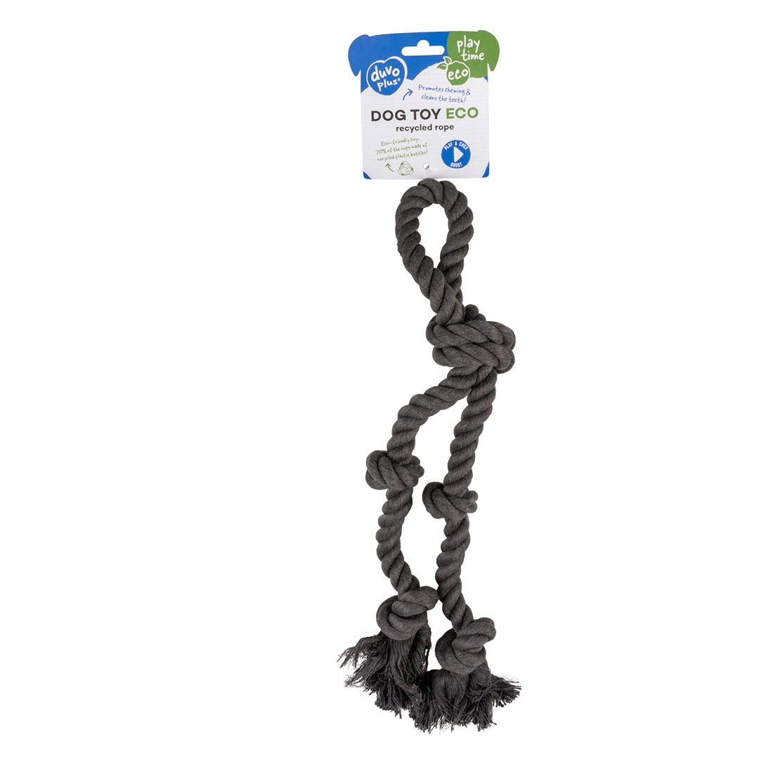 Eco touw 5 knopen & lus zwart - Verpakkingsbeeld