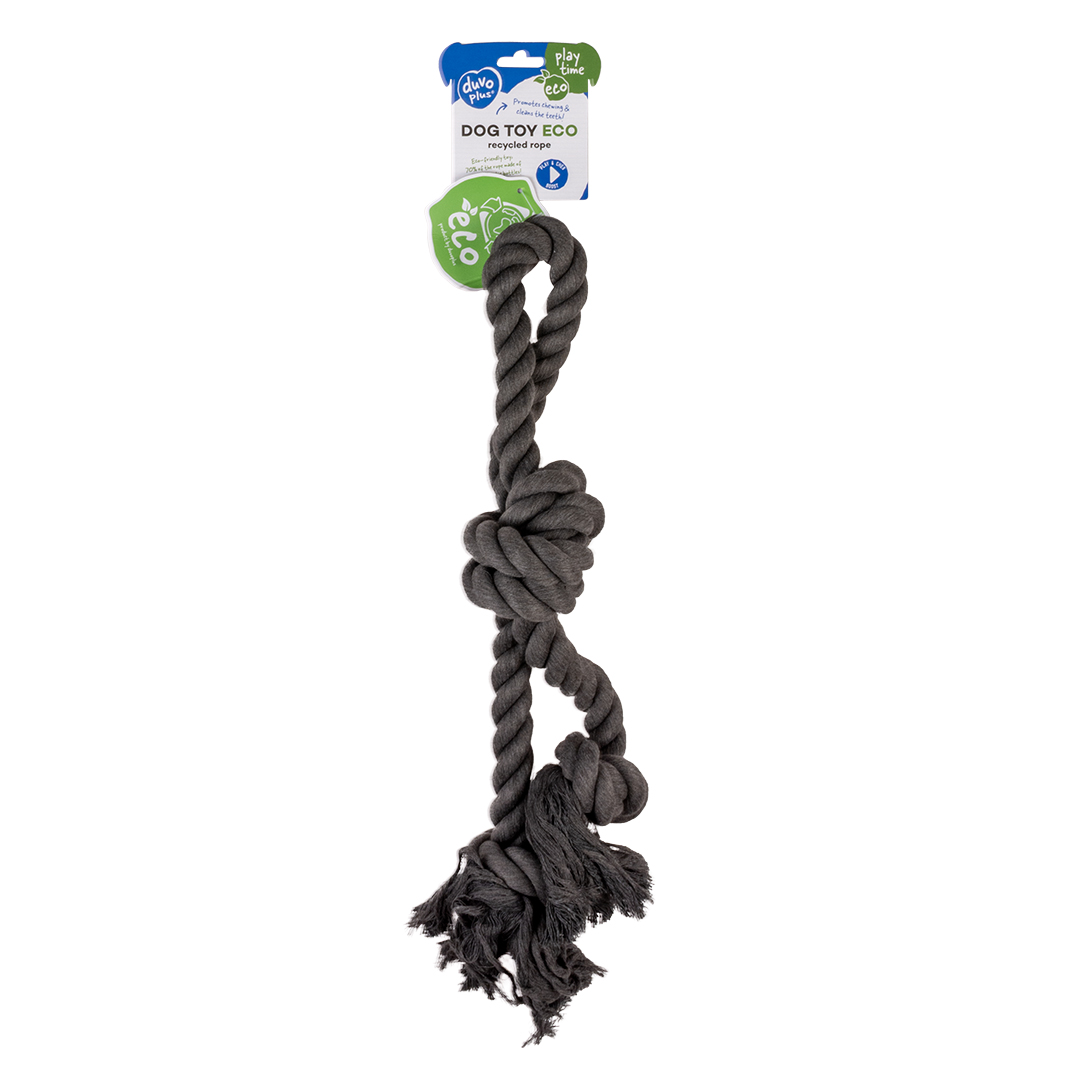 Eco touw 3 knopen & lus zwart - Verpakkingsbeeld