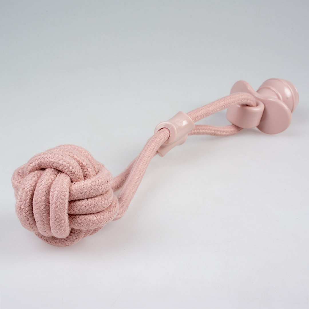Corde anneau-8 avec balle&sucette caoutchouc rose - Detail 2