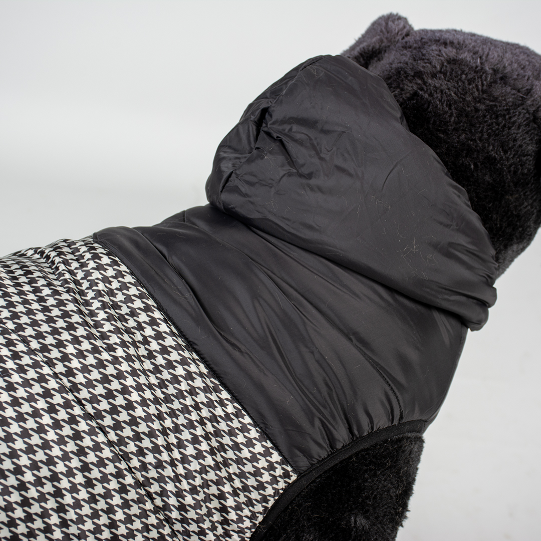Dog jacket puffer black/white - Detail 2