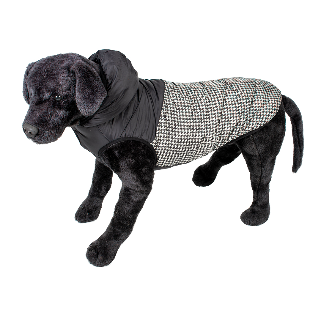 Dog jacket puffer black/white - Sceneshot