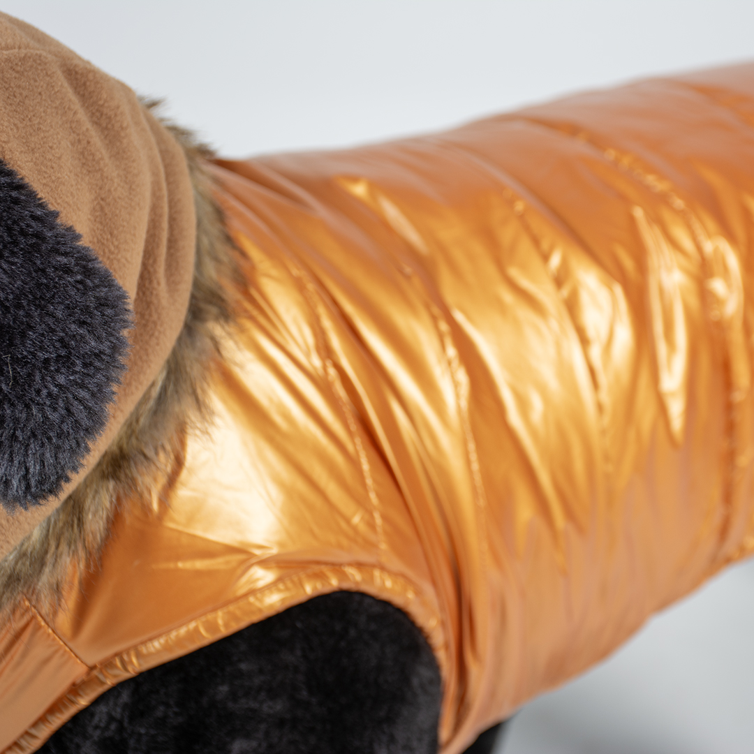 Hund mantel puffer orange - Detail 1