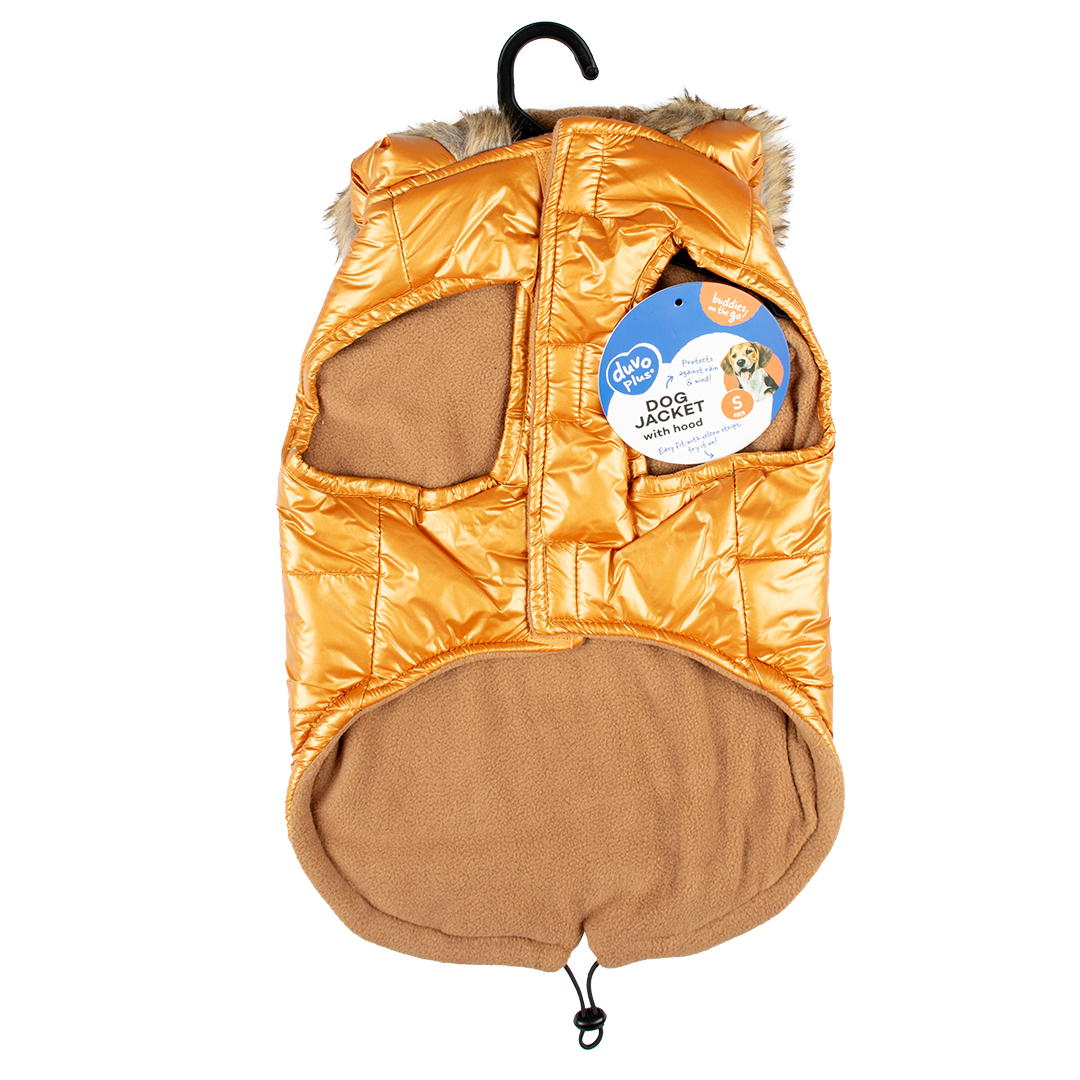 Dog jacket puffer orange - Facing