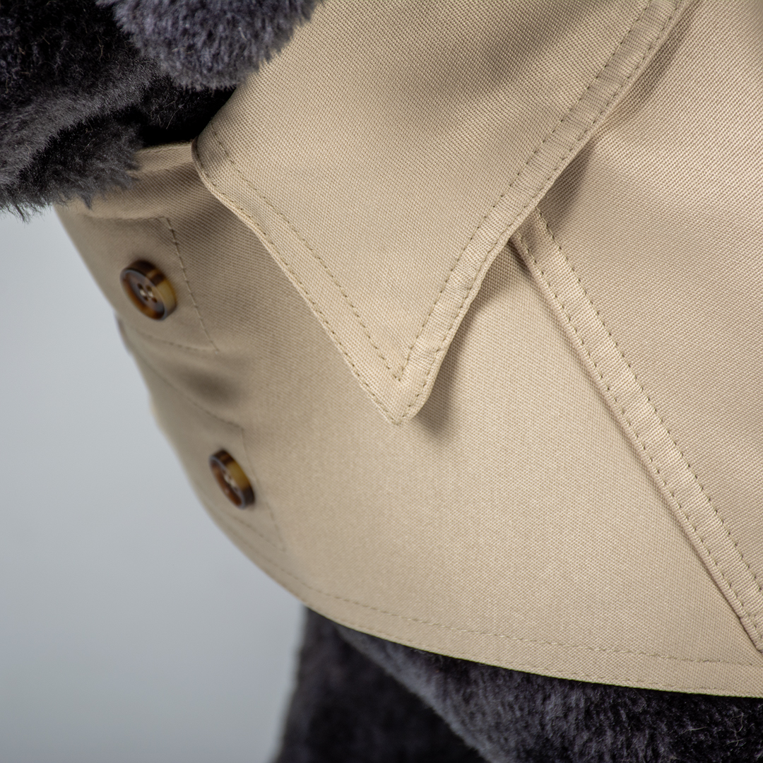 Hund mantel trenchcoat beige - Detail 1