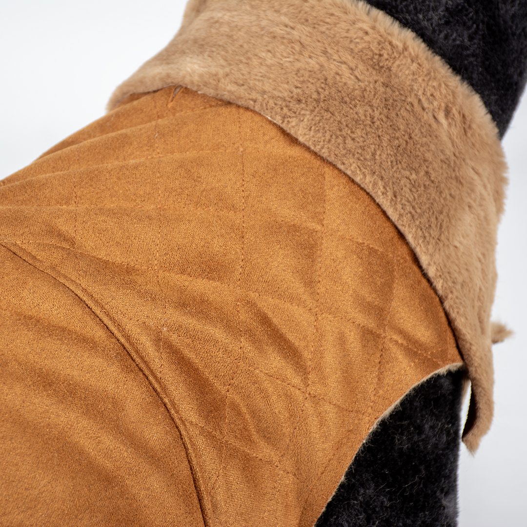 Dog jacket stylish quilt beige - Detail 2