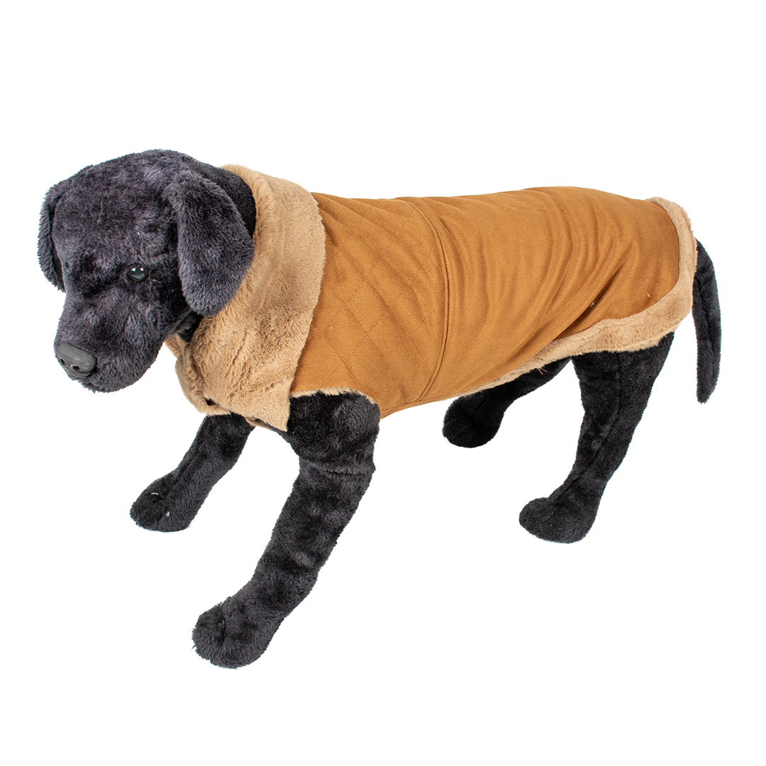 Dog jacket stylish quilt beige - Sceneshot